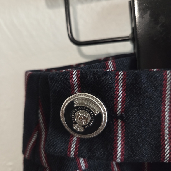 Zara Navy Pinstripe Straight-Leg Pants with Pink Stripes - Picture 5 of 7